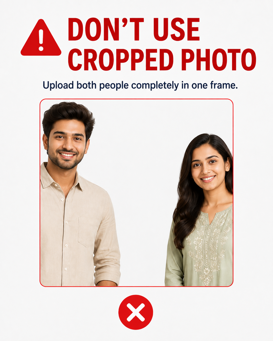 Don't use cropped photo